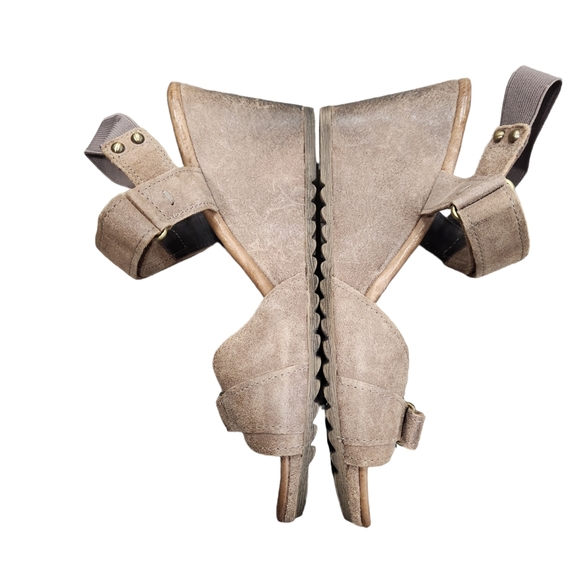 Geox Respira Italian leather tan wedge sandal sz 41 - Picture 3 of 8